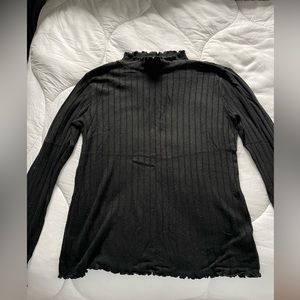 Black Ribbed Turtleneck